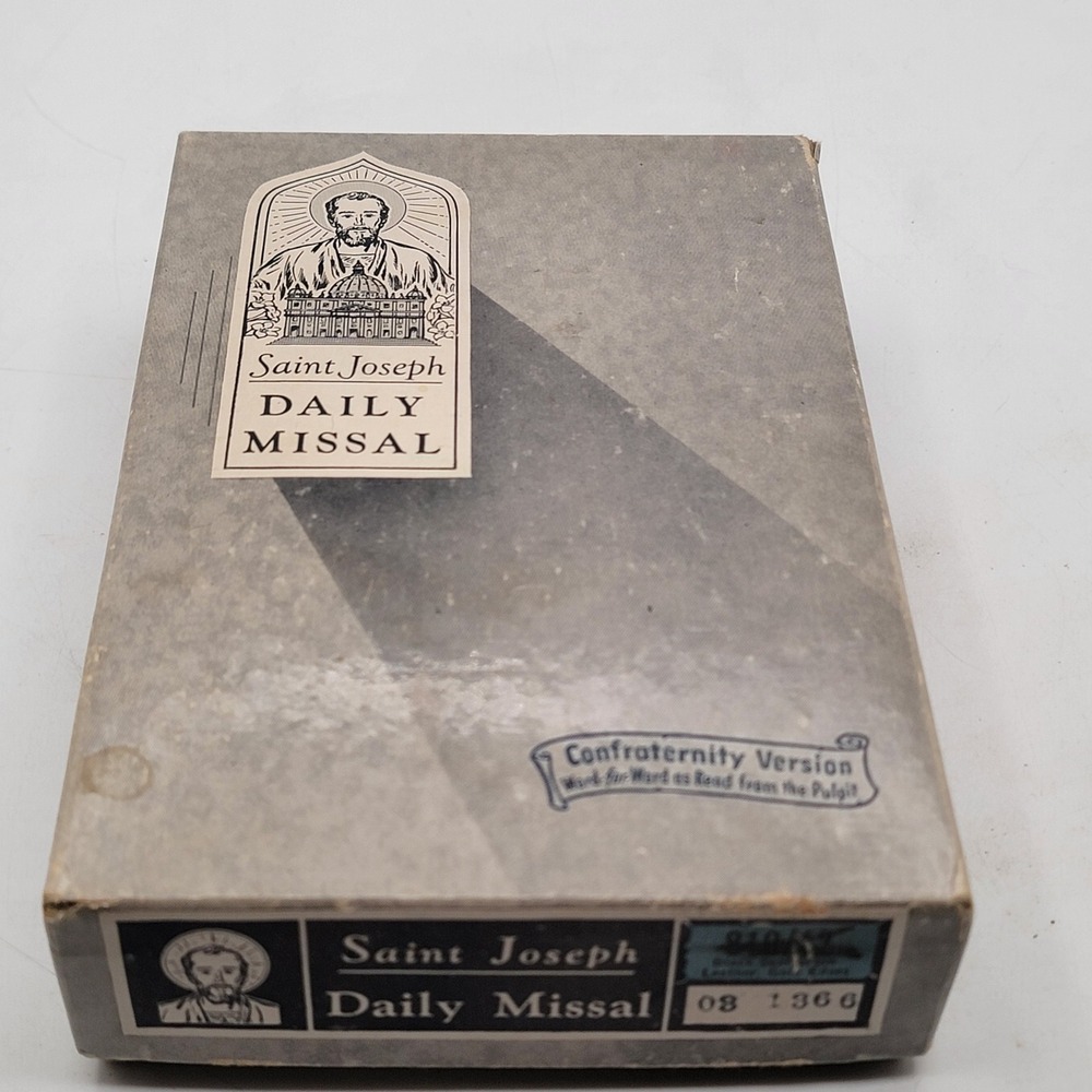 Catholic Book Publishing Saint Joseph Daily Missal Leather 1956 Boxed Excellent
